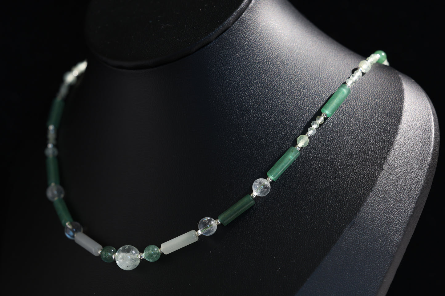 Natural Prasiolite 丨 Green Indian Jade 丨 White Jade Necklace