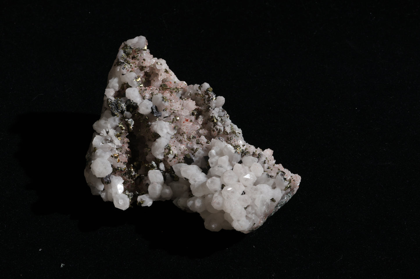 Bornite on Chalcopyrite with Red Quartz and Pyrite Specimen - Brazil