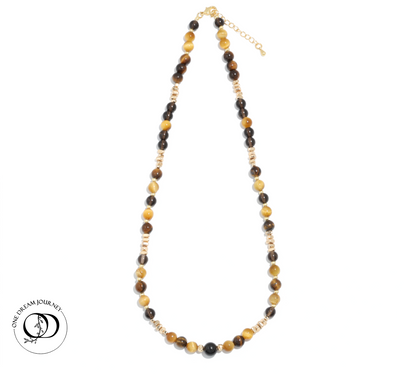 Natural Smoky Quartz 丨Tiger’s Eye Necklace