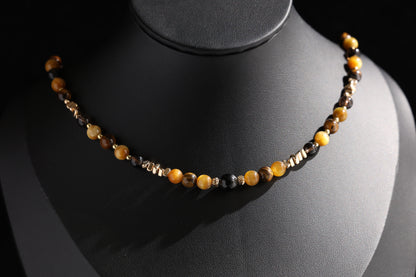 Natural Smoky Quartz 丨Tiger’s Eye Necklace