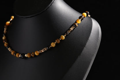 Natural Smoky Quartz 丨Tiger’s Eye Necklace