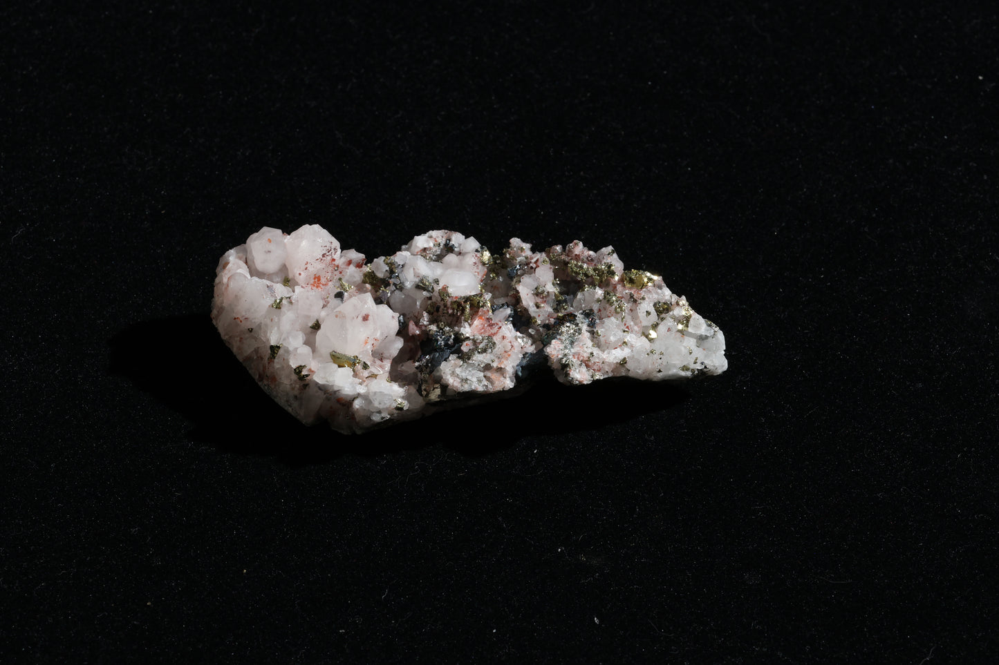 Bornite on Chalcopyrite with Red Quartz and Pyrite Specimen - Brazil