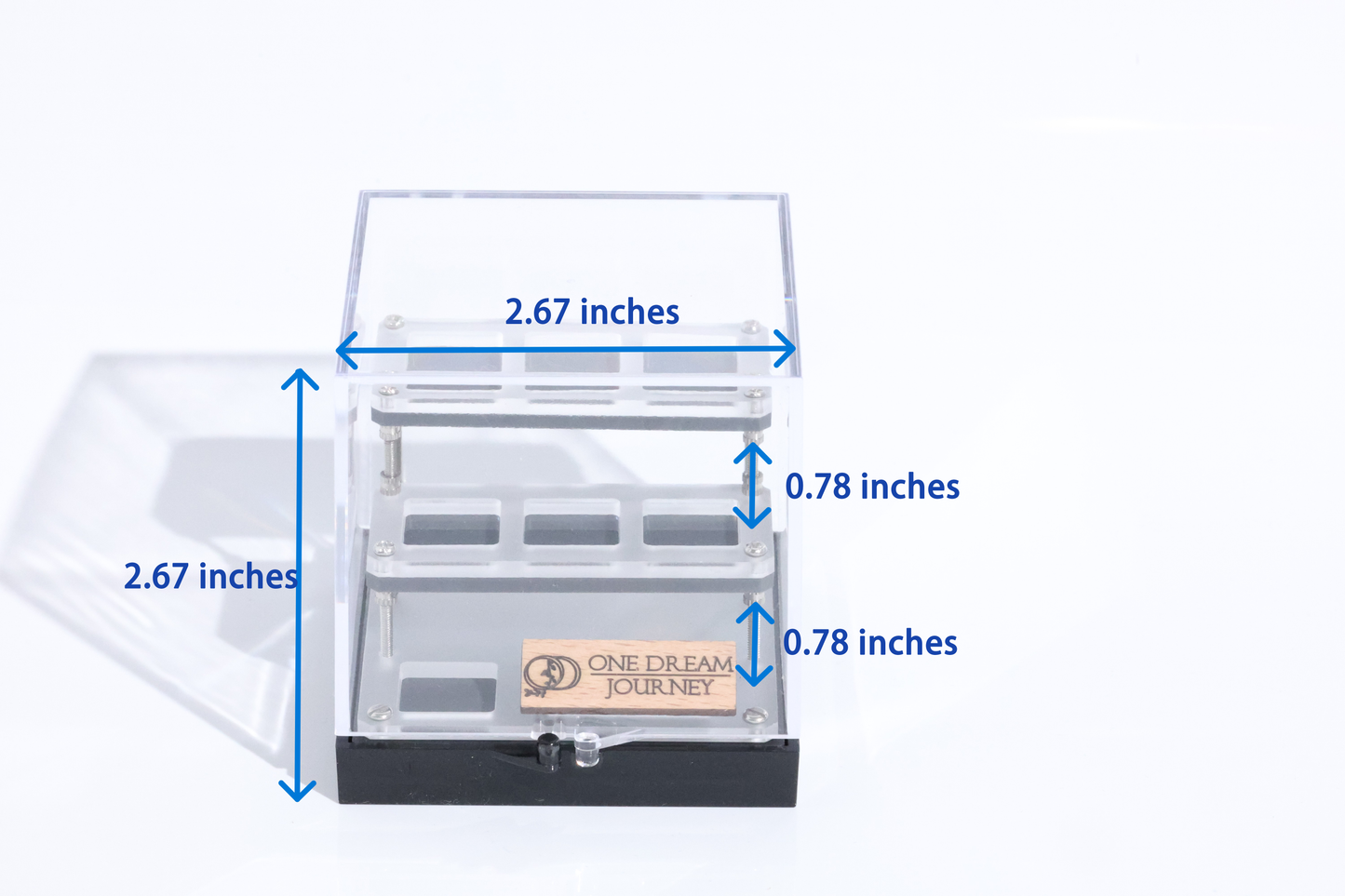 Mini Gemstone Display Case Holds 7 Specimens | Stackable Acrylic Storage | Empty Collection Tray for Small Minerals
